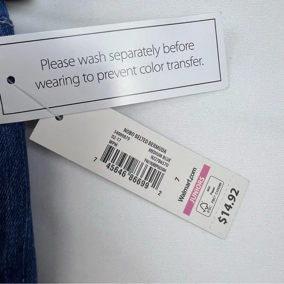 No Boundaries - Women’s Jean Shorts with Belt - Size 7 - NWT - Picture 7 of 9